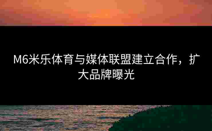 M6米乐体育与媒体联盟建立合作，扩大品牌曝光