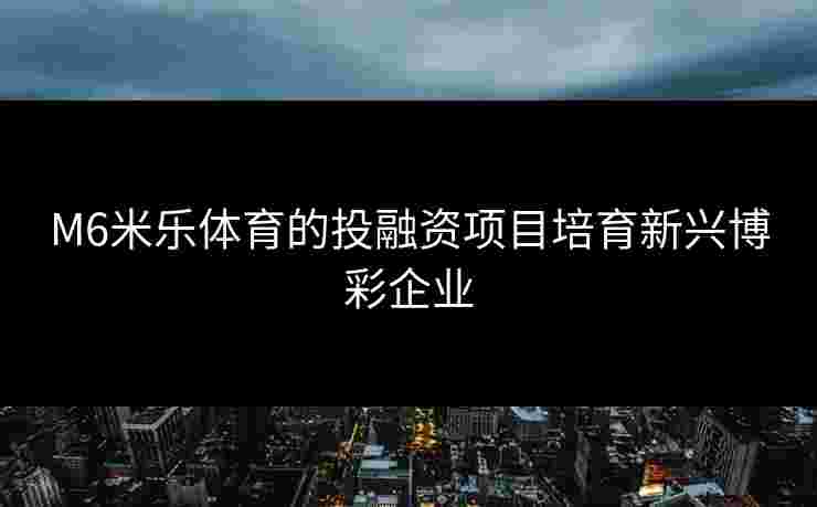M6米乐体育的投融资项目培育新兴博彩企业